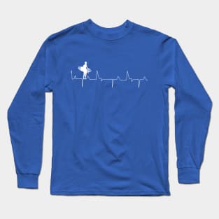 Heartbeat Surfer White Long Sleeve T-Shirt